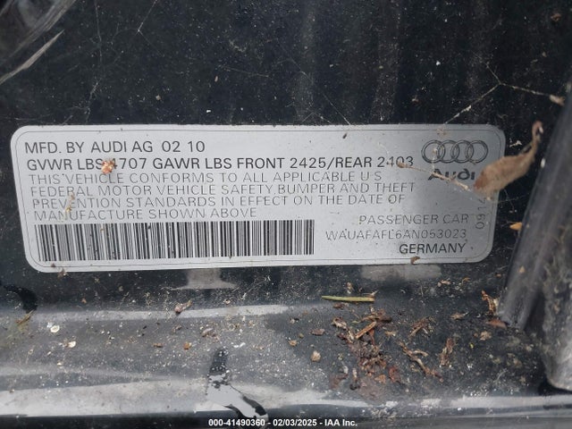 2010 AUDI A4 WAUAFAFL6AN053023 Photo 8