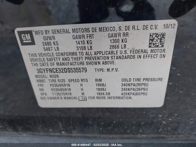 2013 CADILLAC SRX 3GYFNCE32DS535579 Photo 8