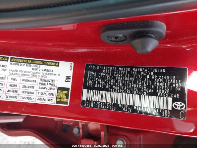 5YFS4RCE6LP054891 Toyota COROLLA SE