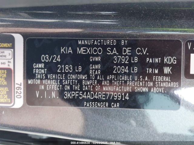 3KPF54AD4RE779914 KIA Forte Gt-line