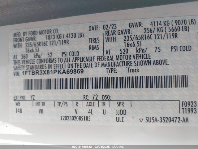 Ford Transit-250 Cargo Van 2023 1FTBR3X81PKA69869 Image 9