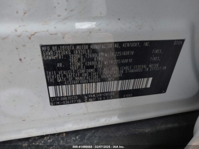 4T3T6RFV6RU166065 Toyota Rav4 Hybrid Se