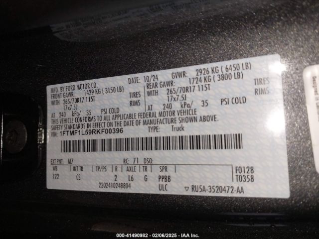 1FTMF1L59RKF00396 Ford F-150 Xl