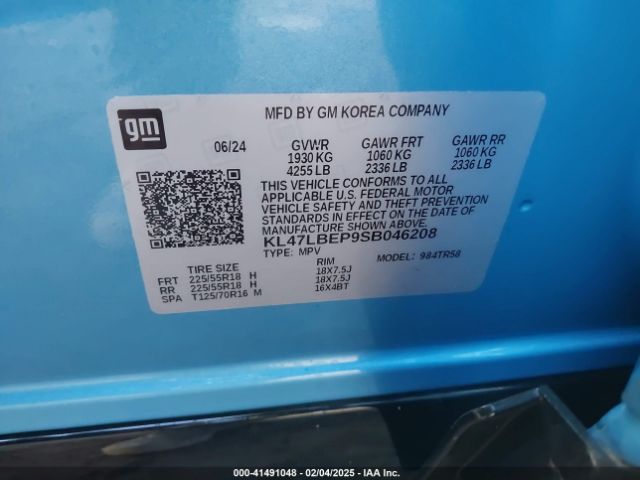 KL47LBEP9SB046208 Buick Envista Sport Touring Fwd