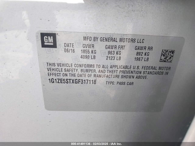 1G1ZE5STXGF317118 Chevrolet MALIBU 1LT