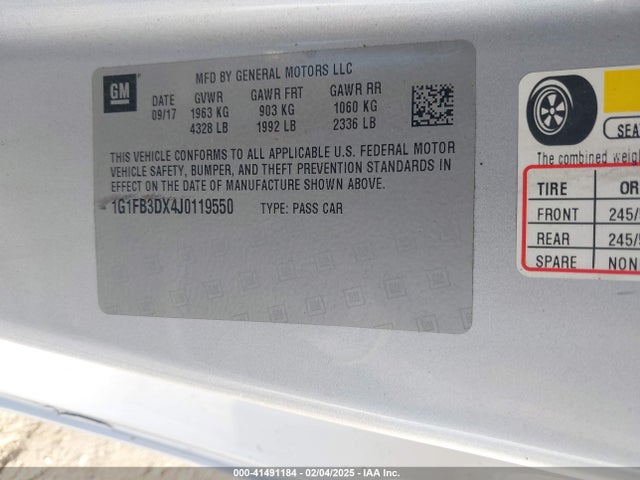 Chevrolet Camaro 1lt 2018 1G1FB3DX4J0119550 Image 9