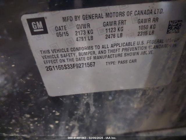 2G1165S33F9271567 Chevrolet IMPALA 2LZ