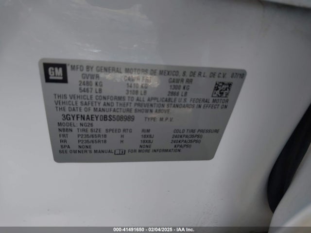 2011 CADILLAC SRX 3GYFNAEY0BS508989 Photo 8
