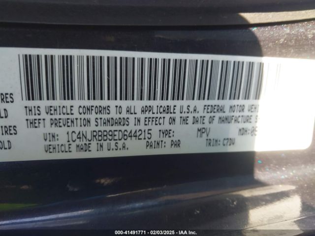 1C4NJRBB9ED644215 Jeep Patriot Sport
