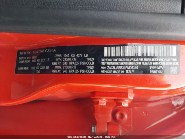 ZACNJABB3LPM05319 Jeep Renegade Altitude Fwd