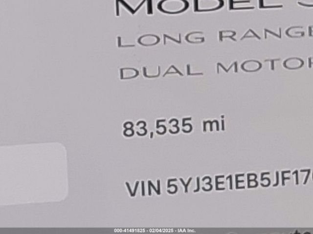 5YJ3E1EB5JF170307 Tesla Model 3 Long Range/performance