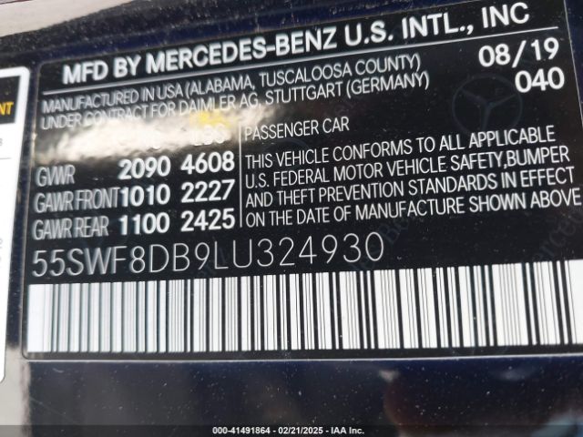 55SWF8DB9LU324930 Mercedes-Benz C 300