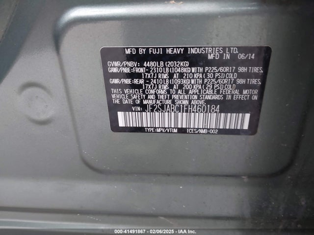 Subaru Forester 2.5i 2015 JF2SJABC1FH460184 Image 9