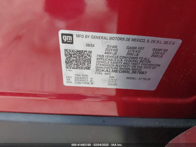 3GKALMEG9RL397687 GMC Terrain Fwd Sle