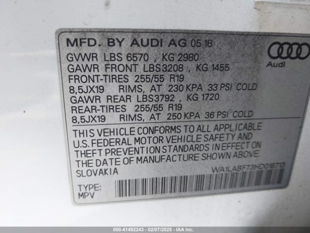 WA1LABF73HD018713 Audi Q7 3.0t Premium