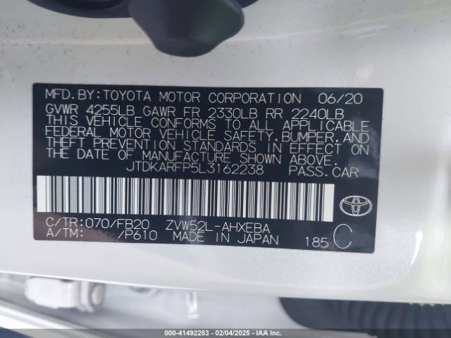 JTDKARFP5L3162238 Toyota Prius Prime Le