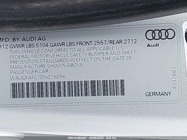 2013 AUDI A6 WAUGFAFC1DN075056 Photo 8