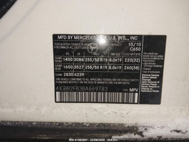 2011 MERCEDES-BENZ ML 350 BLUETEC 4JGBB2FB3BA669783 Photo 8