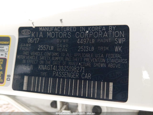 KIA Optima Lx 2018 KNAGT4L33J5198271 Image 9