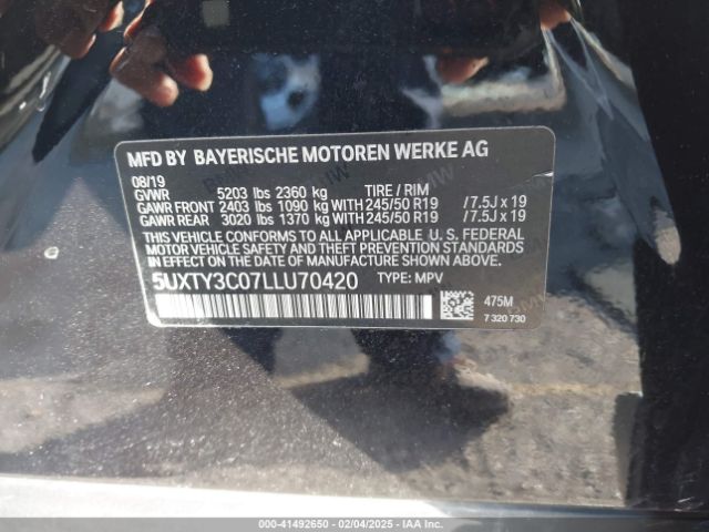 5UXTY3C07LLU70420 BMW X3 Sdrive30i