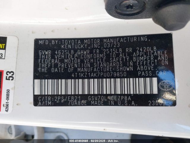4T1KZ1AK7PU079850 Toyota 2gr-fks