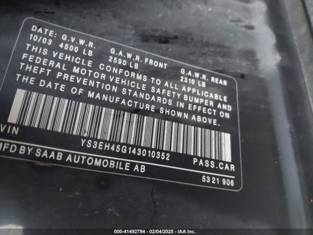 2004 SAAB 9-5 YS3EH45G143010352 Photo 8