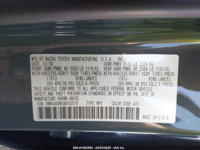 7MMVAADW6SN102576 Mazda Cx-50 Hybrid Premium Package