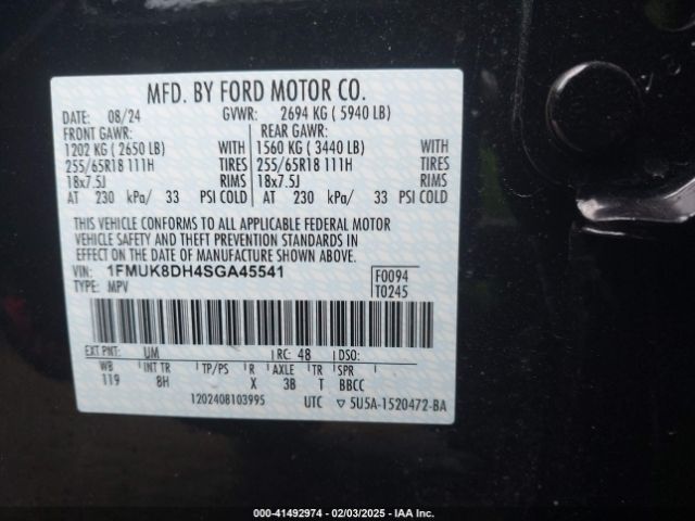 1FMUK8DH4SGA45541 Ford Explorer Active
