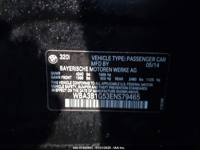 BMW 320 I 2014 WBA3B1G53ENS79465 Image 9