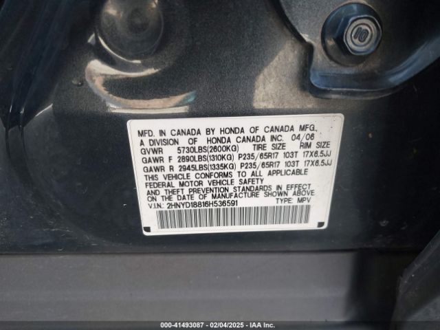 2006 ACURA MDX 2HNYD18816H536591 Photo 8