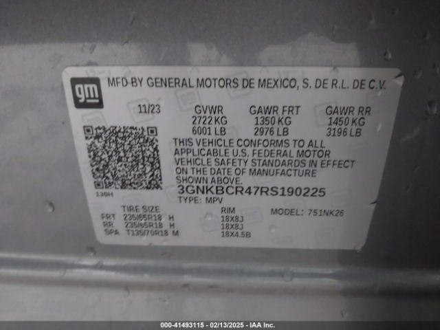 3GNKBCR47RS190225 Chevrolet Blazer Fwd 2lt