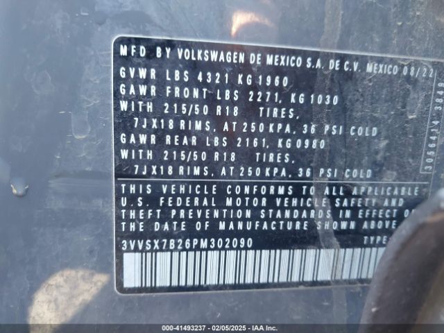 3VVSX7B26PM302090 Volkswagen Taos 1.5t Se
