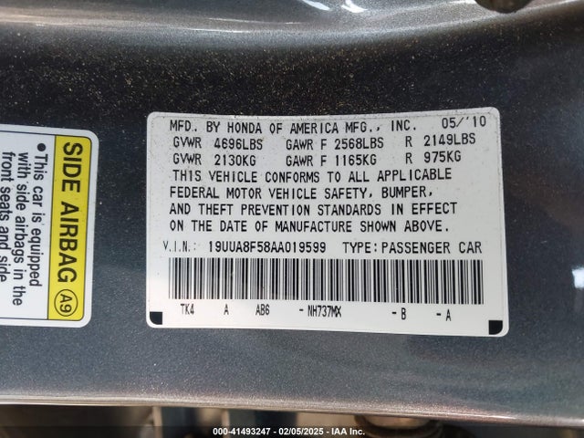 Продаж на аукціоні авто 2010 Acura Tl 3.5, vin: 19UUA8F58AA019599, номер лоту: 41493247