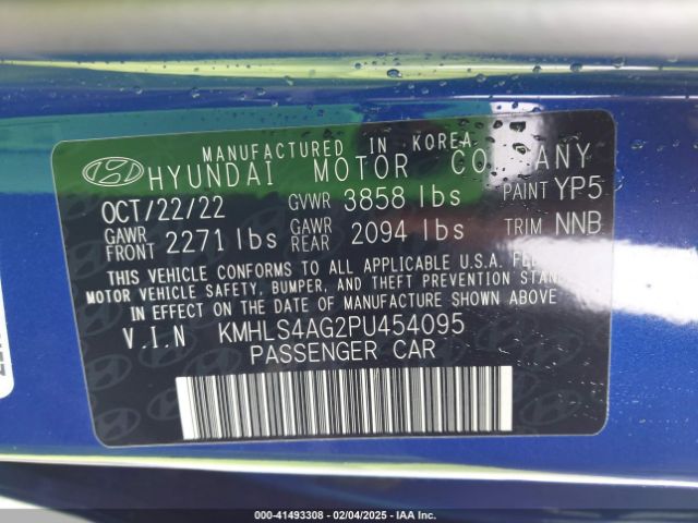 KMHLS4AG2PU454095 Hyundai mpi nu pe