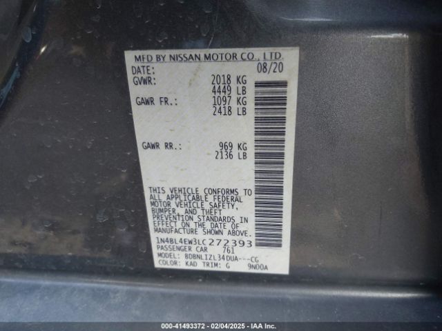 1N4BL4EW3LC272393 Nissan Altima Sl Intelligent Awd