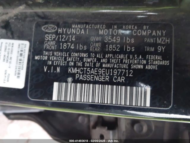 KMHCT5AE9EU197712 Hyundai ACCENT GS