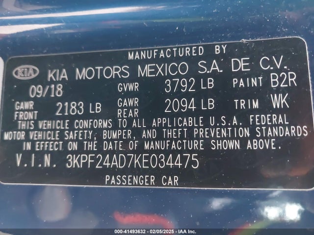 KIA Forte Lxs 2019 3KPF24AD7KE034475 Image 9