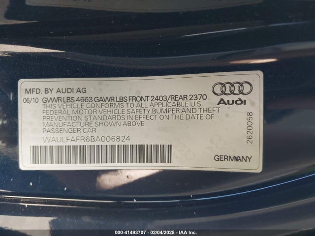 2011 AUDI A5 WAULFAFR6BA006824 Photo 8