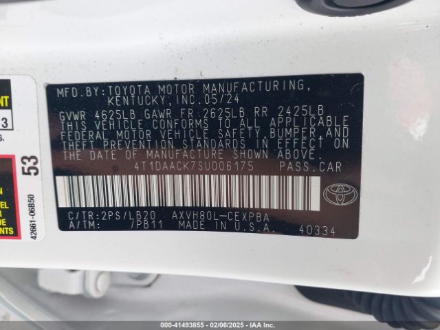 4T1DAACK7SU006175 Toyota CAMRY XSE