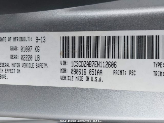 1C3CDZAB7EN112606 Dodge AVENGER SE