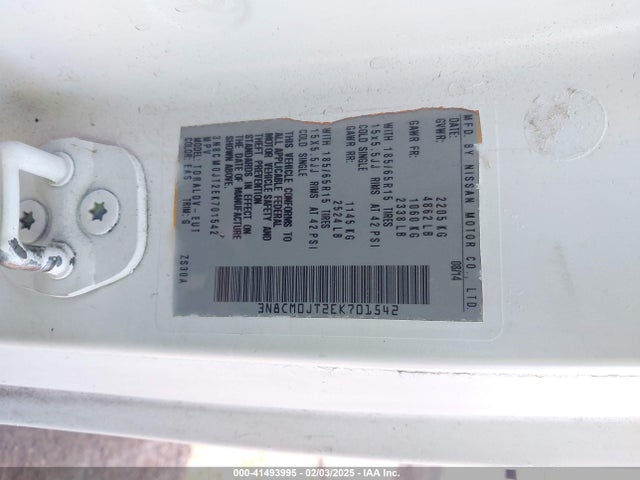 3N8CM0JT2EK701542 Nissan NV200 TAXI