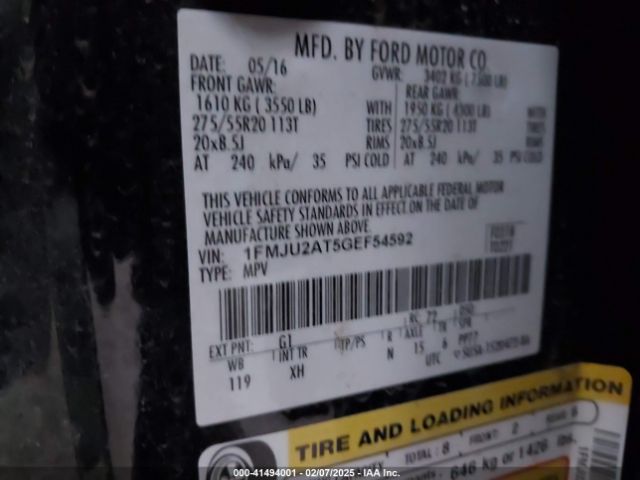 1FMJU2AT5GEF54592 Ford Expedition Limited
