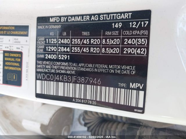 WDC0J4KB3JF387946 Mercedes-Benz Glc 300 Coupe 4matic