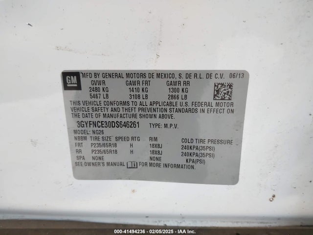 2013 CADILLAC SRX 3GYFNCE30DS646261 Photo 8