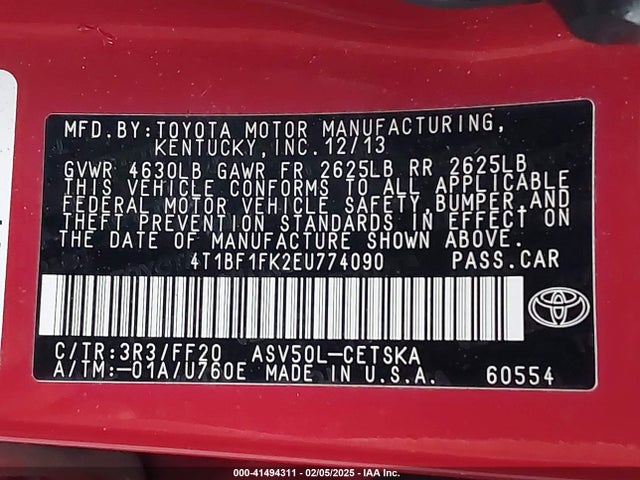 Toyota CAMRY SE 2014 4T1BF1FK2EU774090 Image 9
