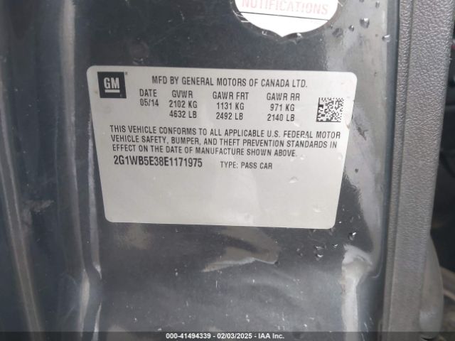 2G1WB5E38E1171975 Chevrolet Impala Limited Lt