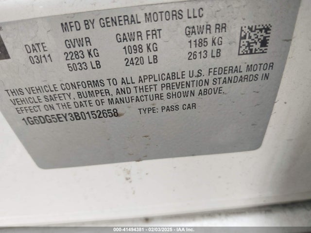 2011 CADILLAC CTS 1G6DG5EY3B0152658 Photo 8