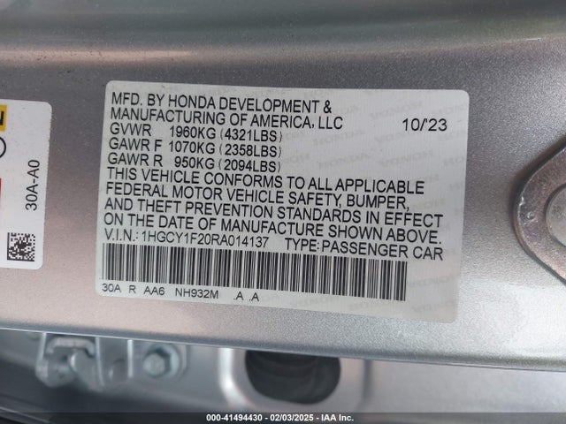 Honda ACCORD LX 2024 1HGCY1F20RA014137 Image 9