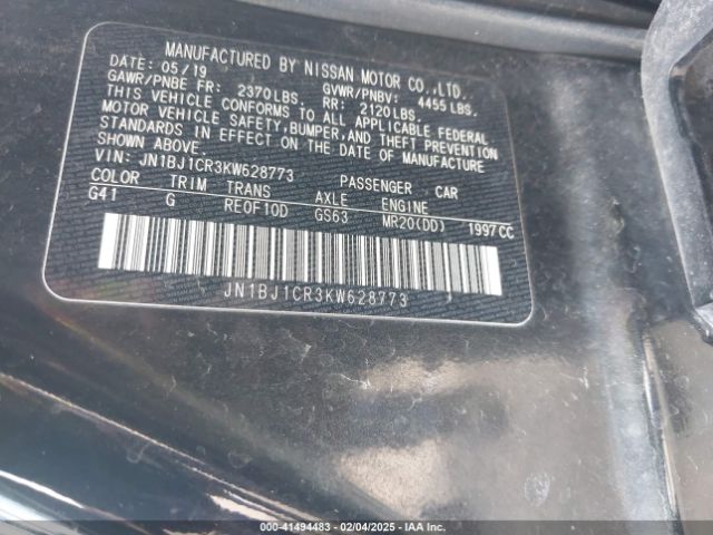 JN1BJ1CR3KW628773 Nissan Rogue Sport S
