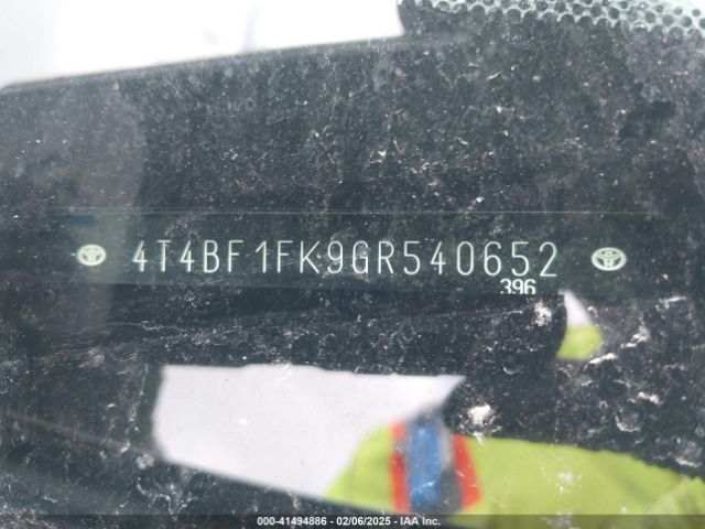 4T4BF1FK9GR540652 Toyota CAMRY LE